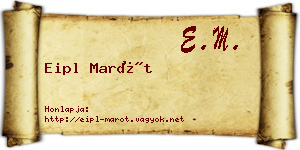Eipl Marót névjegykártya